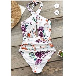 Cupshe Rose Garden Wrap One-Piece Swimsuit